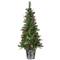 5ft. Pre-Lit Buzzard Pine Artificial Christmas Tree in Woven Planter, Warm White LED Lights